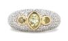 14K White/Yellow Gold and Diamond, Trilogy Cluster Ring