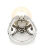 14K White Gold, White Cultured South Sea Pearl and Diamond, Cocktail Ring - 4