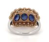 14K White/Rose Gold, Blue Sapphire and Diamond, Trilogy Style Halo Ring - 3