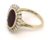 14K Yellow Gold, Ruby and Diamond, Antique Style Halo Ring - 2