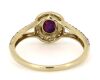 14K Yellow Gold, Ruby and Diamond, Halo Split Band Ring - 3