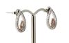 14K White/Rose Gold, Pink Diamond and Diamond, Halo Earrings - 2