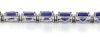 14K White Gold, Tanzanite and Diamond, Halo Bracelet - 3