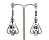 14K White Gold and Diamond, Art Deco Drop Earrings - 3