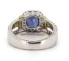 14K Yellow/White Gold, 2.16ct Ceylon Blue Sapphire, Halo Split Band Ring - 3