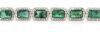 14K White Gold, Emerald and Diamond, Halo Line Bracelet - 3