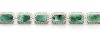 14K White Gold, Emerald and Diamond, Halo Line Bracelet - 5