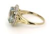 14K Yellow Gold, Aquamarine and Diamond, Halo Ring - 3