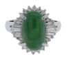 Platinum Jade and Diamond Art Deco style Ring