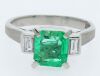 Platinum Emerald and Diamond Trilogy Dress ring