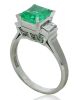 Platinum Emerald and Diamond Trilogy Dress ring - 4