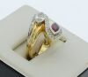 18K Yellow Gold and Platinum Ruby and Diamond Bypass Dress ring - 6