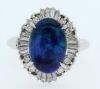 Platinum Black Opal and Diamond Dress Ring