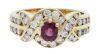 18K Yellow Gold Ruby and Diamond Dress Ring