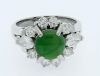 Platinum Jade and Diamond Art Deco Style Ring