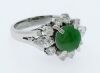 Platinum Jade and Diamond Art Deco Style Ring - 2