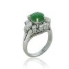 Platinum Jade and Diamond Art Deco Style Ring - 5