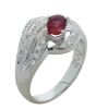 Platinum Ruby and Diamond Bypass Dress Ring - 2