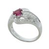 Platinum Ruby and Diamond Bypass Dress Ring - 4