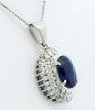 Platinum Sapphire and Diamond Pendant - 2