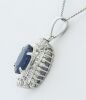 Platinum Sapphire and Diamond Pendant - 3