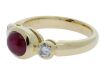 18K Yellow Gold Ruby and Diamond Trilogy Ring - 2