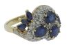 18K Yellow and White Gold Sapphire and Diamond Art deco style dress ring - 3