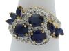 18K Yellow and White Gold Sapphire and Diamond Art deco style dress ring - 4