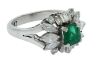 Platinium Emerald and Diamond Art deco style dress ring - 3