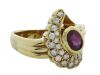 18K Yellow Gold Ruby and Diamond Dress Ring - 2