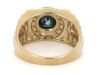 14K Yellow Gold, Blue Diamond, Halo Gents Ring - 3