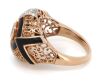 14K Rose Gold, Diamond and Black Onyx, Statement Ring - 2