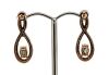 14K Rose Gold, Emerald and Diamond, Infinity Drop Earrings - 3