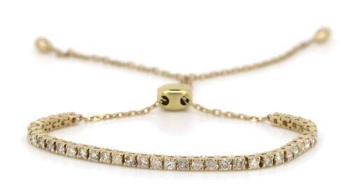 14K Yellow Gold, 1.28ct TDW Diamond, Bolo Tennis Bracelet