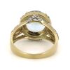 14K Yellow Gold, Aquamarine and Diamond, Halo Ring - 3