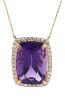 14K Rose Gold, 27.56ct Amethyst and Diamond, Statement Necklace