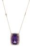 14K Rose Gold, 27.56ct Amethyst and Diamond, Statement Necklace - 2