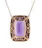 14K Rose Gold, 27.56ct Amethyst and Diamond, Statement Necklace - 4