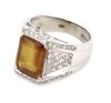 14K White Gold, Orange Sapphire and Diamond, Gents Ring - 2