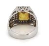 14K White Gold, Orange Sapphire and Diamond, Gents Ring - 3