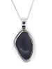 14K White Gold, 4.07ct Solid Black Opal and Diamond, Pendant Necklace - 4