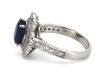 14K White Gold, Blue Sapphire and Diamond, Double Halo Ring - 2