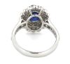 14K White Gold, Blue Sapphire and Diamond, Double Halo Ring - 3