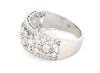 14K White Gold and Diamond, Multi-Row Statement Ring - 2