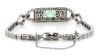 14K White Gold, 2.57ct Colombian Emerald and Diamond, Art Deco Bracelet - 3