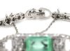 14K White Gold, 2.57ct Colombian Emerald and Diamond, Art Deco Bracelet - 4