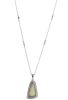 14K White Gold, 3.52ct Andamookan Opal and Diamond, Pendant Necklace. - 2