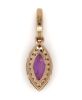 14K Rose Gold, Pink Sapphire and Diamond, Halo Pendant - 3