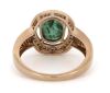 14K Rose Gold, Emerald and Diamond, Antique Style Halo Ring - 3