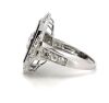 14K White Gold, Onyx and Diamond, Art Deco Style Ring - 2